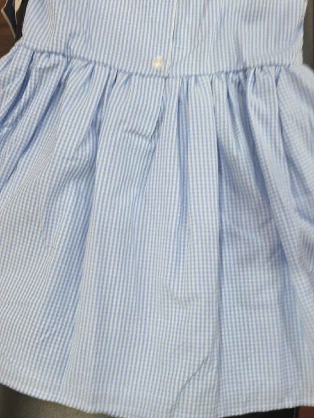 Sperry Light Blue Gingham Sundress with Patriotic & Watermelon Appliqués